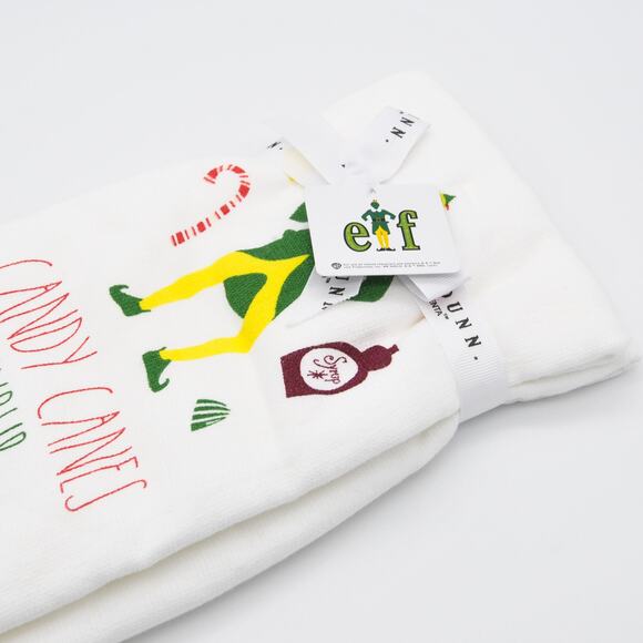 Rae Dunn Elf "CANDY CANES SYRUP CANDY CORN & CANDY" Kitchen Towel Set of 2 - Picture 5 of 5